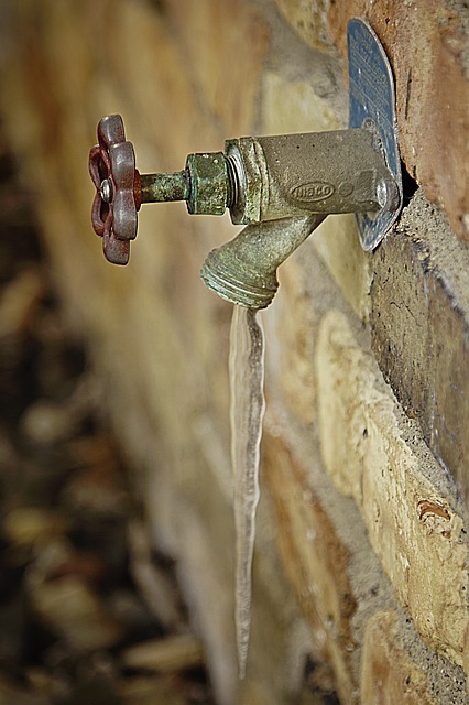 a faucet that has been prepped for the winter